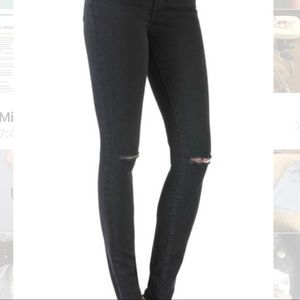 Black distressed jeans